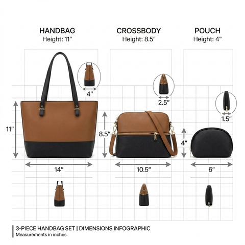 Grace 3 Pcs - Brown / Black