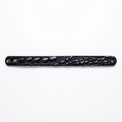 Leather Wristband Unisex - Black