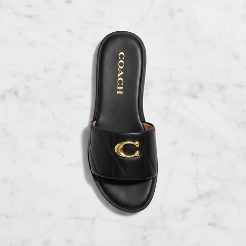 Ivory Comfort Slides - Black