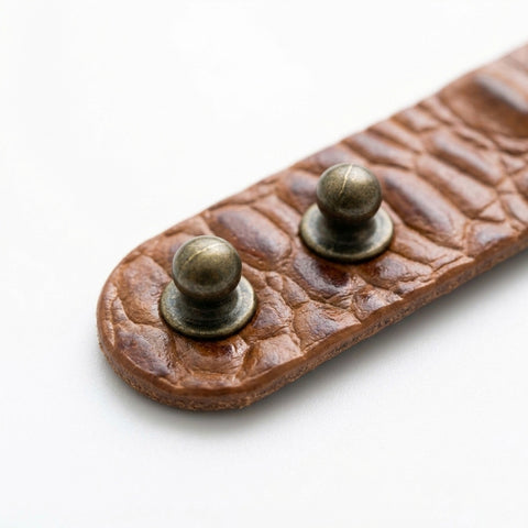 Leather Wristband Unisex - Brown