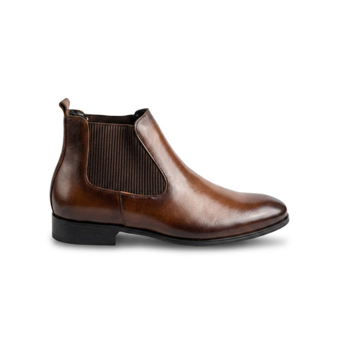 Italian Leather Chelsea Boot - Tan Brown