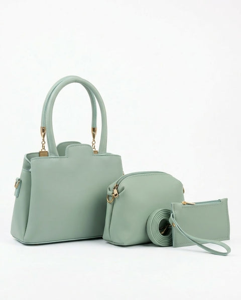 TBM 3 Pcs Sage Green Handbag Set for Women