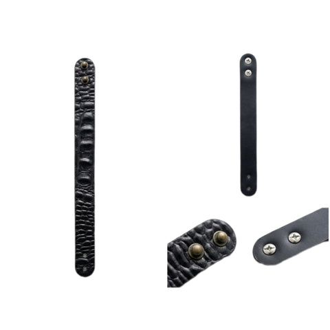 Leather Wristband Unisex - Black