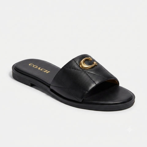 Ivory Comfort Slides - Black