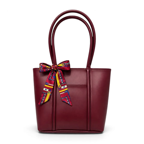 Julie Ribbon Maroon Tote Bag for Women