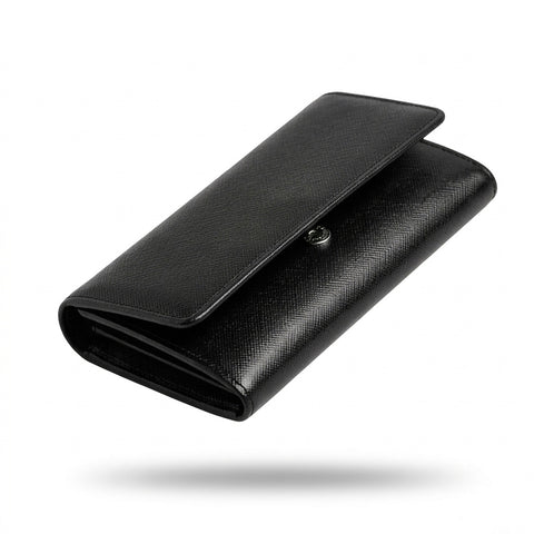 Mega Leather Wallet - Black
