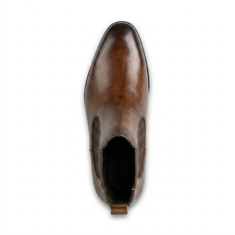 Italian Leather Chelsea Boot - Tan Brown