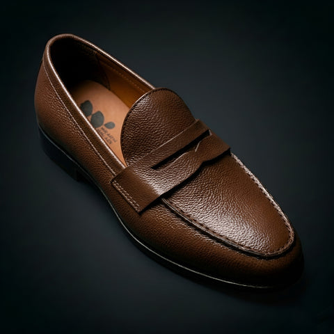 Italian Leather Penny Loafers - Brown