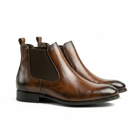 Italian Leather Chelsea Boot - Tan Brown
