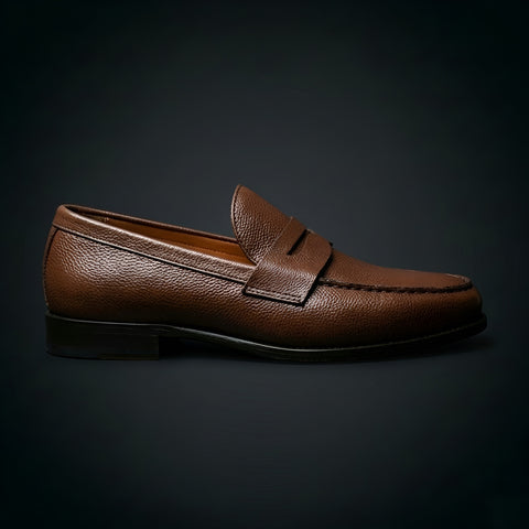 Italian Leather Penny Loafers - Brown